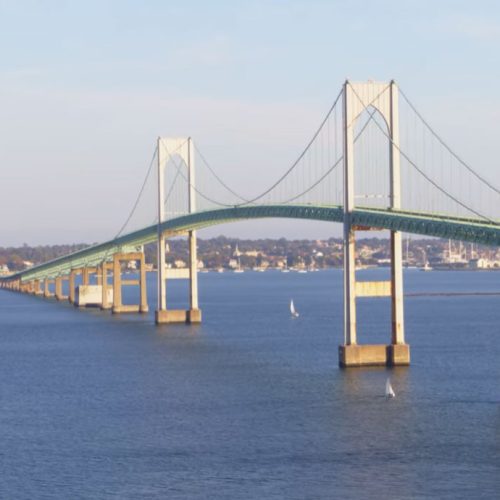 beautiful view of Newport bridge RI