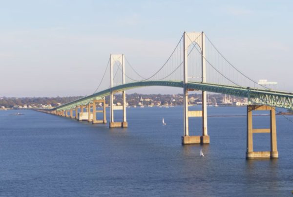 beautiful view of Newport bridge RI